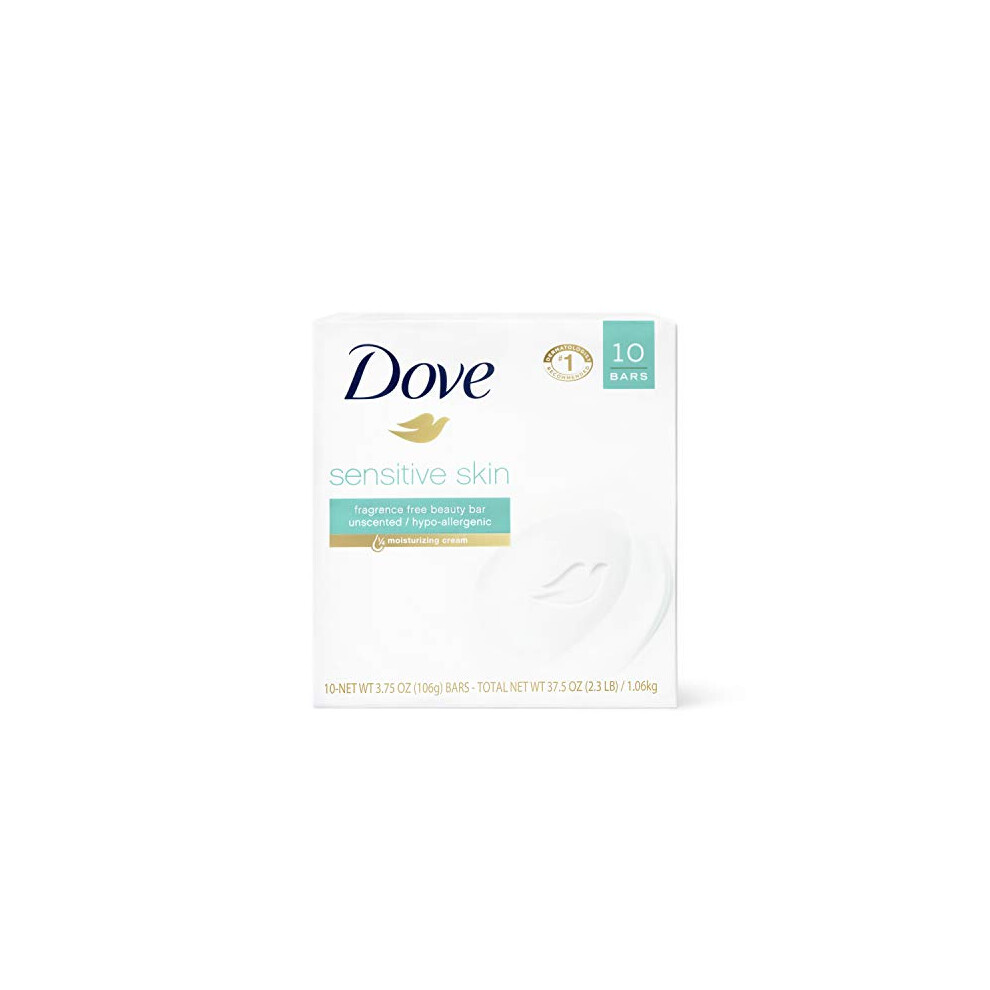 Dove Beauty Bar More Moisturizing Than Bar Soap Sensitive Skin Effectively Washes Away Bacteria  Nourishes Your Skin 375 oz 10 Bars
