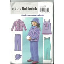 Butterick symnster 4335 flickor storlek 2-5 Ltt fleecejacka jumper snbyxor jumpsuit hatt