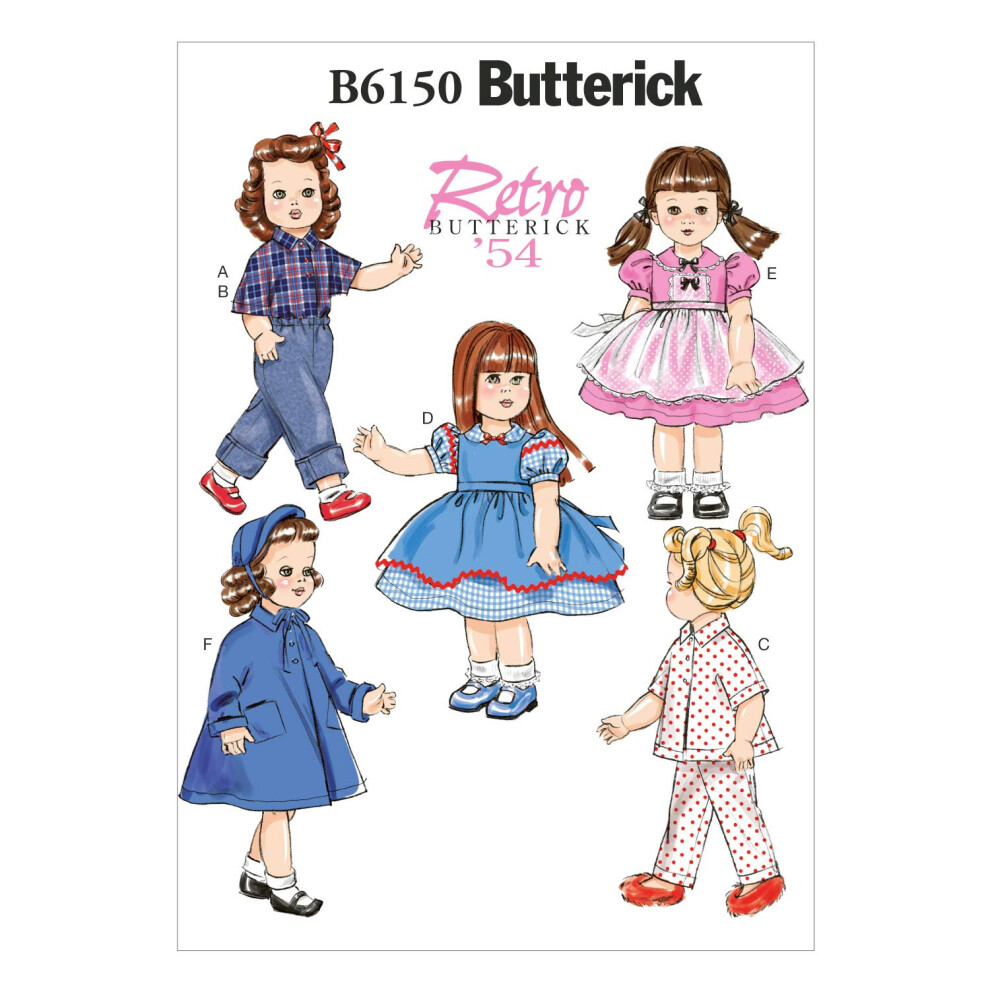Patron de couture pour v   tements de poup   e de 45 cm, Butterick Patterns B6150, taille unique