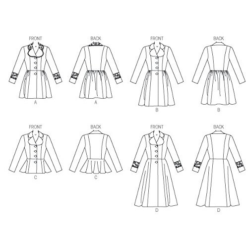 Butterick Butterick Patterns B6143 Γυναικείο Μπουφάν και Μαντό Σαπούνι, Μέγεθος E5 (14-16-18-20-22) 1