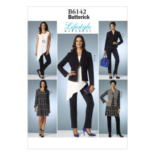 Plantilla de costura para vestido, t   nica, chaleco y pantal   n para se   oras, patrones Butterick B6142, talla E5 (14-16-18-20-22)