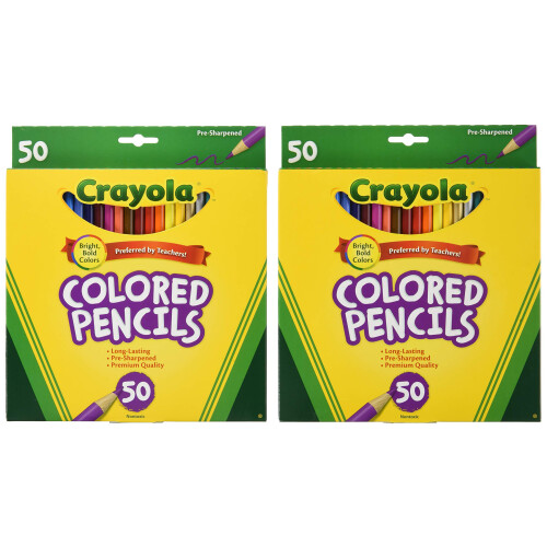 Crayola Χρωματιστά μολύβια Crayola 50ct Long (68-4050) Συσκευασία των 2
