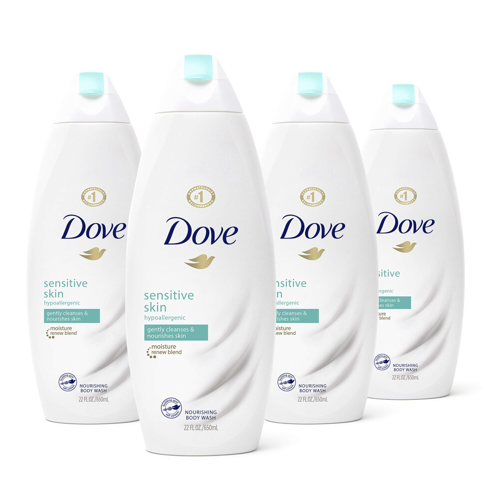 Dove Sulfate Free and Hypoallergenic  Sensitive Skin Body Wash  22 Fl Oz (Pack of 4)