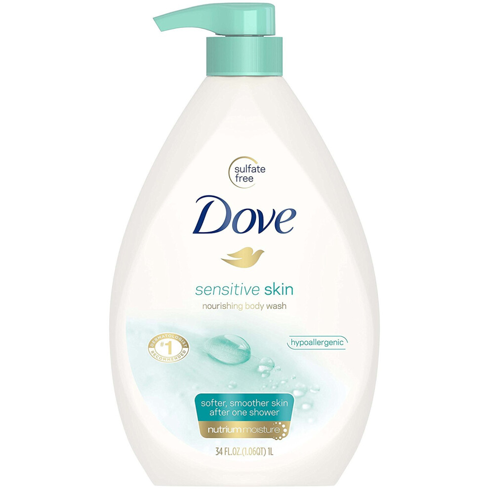 Dove Hypoallergenic Body Wash To Moisturize Sensitive Skin Body Wash For Sensitive Skin Sulfate And Paraben Free 34oz
