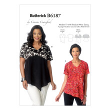 Butterick Patterns B6187WMN Misses '/Women's Top Sewing Mall Woman (XXL-1X-2X-3X-4X-5X-6X)