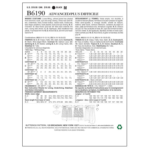 Butterick Butterick B6190 E5 Φόρεμα με Αυτοκρατορική Μέση, Μπουφάν και Κεφαλοδέσμες 1