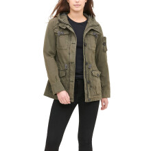 Chaqueta de campo con capucha de algodón para mujer Levi's, verde militar, S