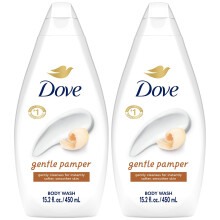Dove Gel de Banho, Pacote de 2 - Limpeza Hidratante Suave para Pele Macia, 15.22 Oz Cada