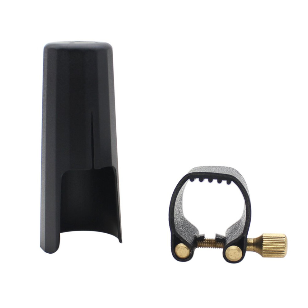 Andoer® Fastener Legatura In Pelle Con Cappuccio Di Plastica Per Tenore Sax Saxphone Bachelite Boccaglio-image