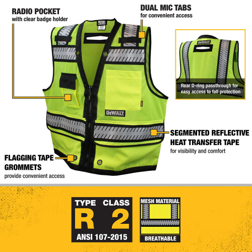 DeWalt DEWALT DSV521 Γιλέκο Τοπογράφου Βαρέως Τύπου Κλάσης 2 Πολύ Μεγάλο 1