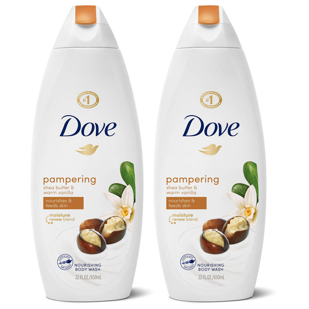 Dove Pampering Body Wash Nourishes & Feeds Skin Shea Butter with Warm Vanilla Effectively Washes Away Bacteria While Nourishing Your Skin  22 oz  2 Co