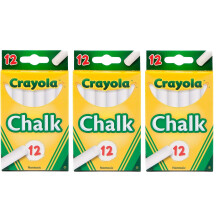 Crayola valkoinen liitu 12 kpl (3 kpl pakkaus)