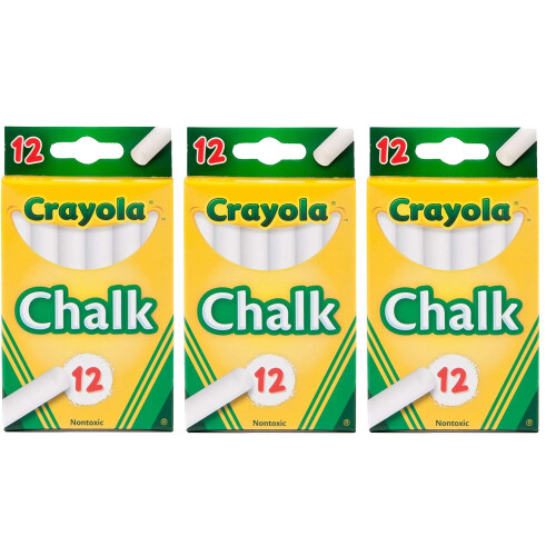 Crayola Crayola Wei  e Kreide, 12 St  ck (3er-Pack)