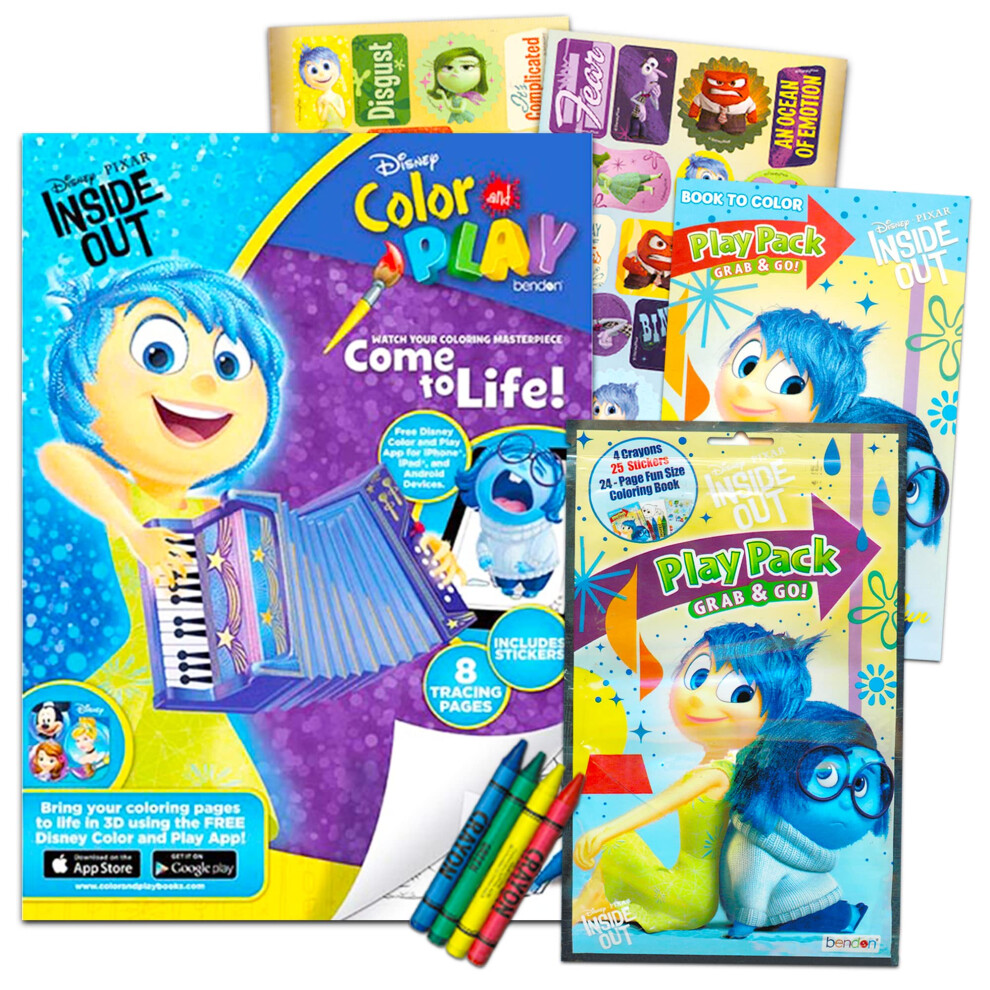 Inside Out Disney Coloring and Activity Book 2 Books Filled with Stickers  Posters  Coloring Activities