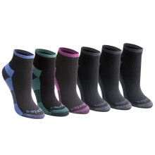 Dickies Naisten Dri-Tech Moisture Wicking Quarter -sukat saatavana M-L (6 12 Black Assorted (6 Pairs) Medium)