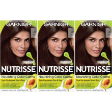Garnier Nutrisse pflegende Haarfarbe Creme, 30 Dunkelbraun (Sweet Cola), 3 Stück