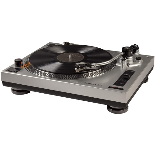 Crosley Crosley C100A-SI Belt-Drive Turntable Record Player with Adjustable Counterweight  Silver 1