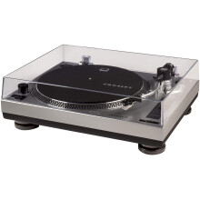 Crosley C100A-SI Plattenspieler mit Riemenantrieb und verstellbarem Gegengewicht, silber