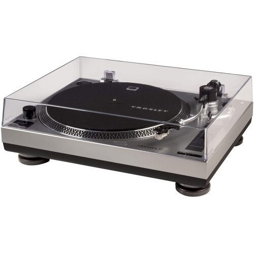 Crosley Crosley C100A-SI Belt-Drive Turntable Record Player with Adjustable Counterweight  Silver