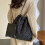 (Black)Hochwertige und langlebige Diamond Grid Pendler Baumwolle Jacke Beuteltasche Eimer 6