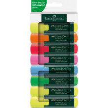 Faber-Castell 254848 Highlighter Set 48 Pack of 8 Neon Colours with Durable Chisel Tip Line Width 1-5 mm Refillable
