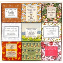 Conjunto de 9 Sabonetes Clássicos Crabtree & Evelyn 3.5 oz cada (Jardineiros, Summer Hill, Nantucket, Abacate, Leite de Amêndoa)