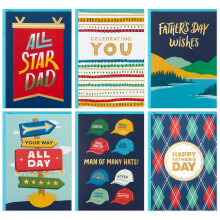 Sortiment kariet Hallmark ku Dnu otcov (24 kariet s ob lkami, 6 vzorov)