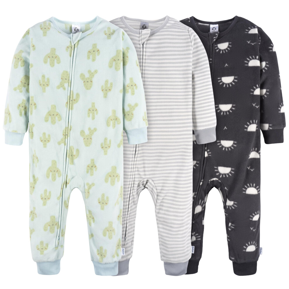 Gerber Baby Boys Flame Resistant Fleece Footless Pajamas 3-pack And Toddler Sleepers  Fox  5T US