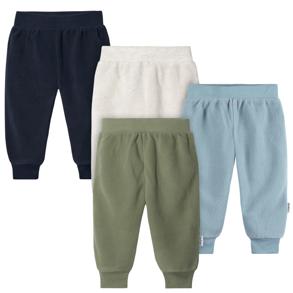 Gerber Baby Boy's 4-Pack Microfleece Pants  Light Oatmeal Heather