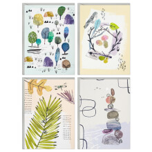 Hallmark Nature Note Card Assortment (48 Blank Cards with Envelopes) Artistic Trees Leaves Birds Rocks