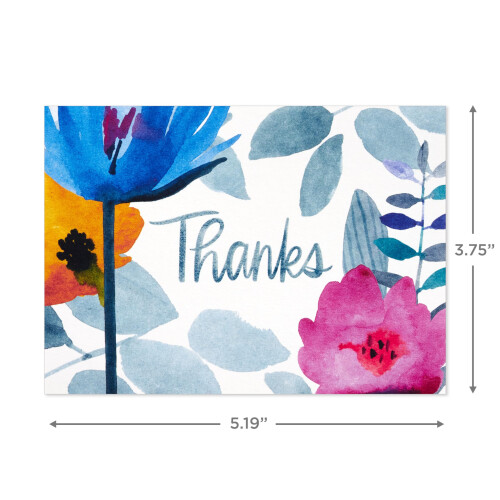 Hallmark Tak Notes Sortment (48 blanke kort med konvolutter) Akvarelblomster 2