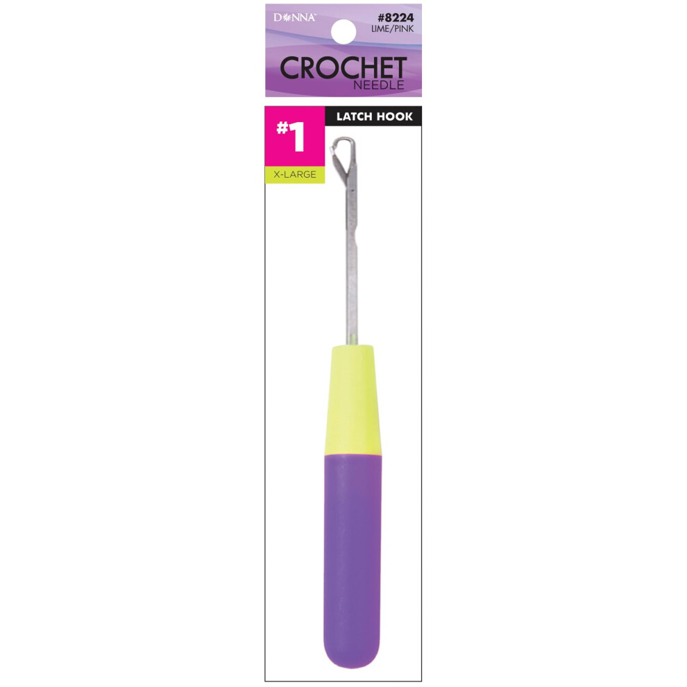 DONNA Crochet Needle  Crochet Braid Hair Latch Hook Hair Extension Lime Purple
