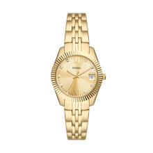 Fossil Femme Scarlette Mini Quartz Montre  trois aiguilles en acier inoxydable Couleur : Or/Or (Modle : ES5338)