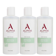 Alpha Skin Care Refreshing Face Wash Anti-Aging Formula Citric AHA Cleanses Purifies Tones & Restores pH All Skin Types 6 Fl Oz 3 Pack