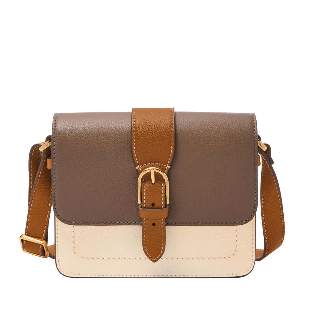 Fossil Zoey Crossbody Bag Putty/Vanilla/Saddle Colorblock