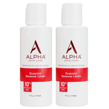 Alpha Skin Care Essential Renewal Lotion Formula anti-et 10% AHA glicolico Riduce linee e rughe Pelle da normale a secca Confezione da 2 da 4 fl