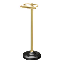 Gatco 1436MXB  Freestanding Toilet Paper Holder  22H  Matte Black Polished Brass/Floor Standing Weighted Base Toilet Paper Holder Stand