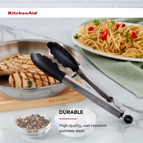 KitchenAid Pina de ao inoxidvel com ponta de silicone KitchenAid 9 polegadas preta 2