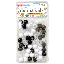 DONNA 16 mm Kunststoff-Haarperlen, XXL-Haarperlen f   r Kinder, DIY-Haarflechten, Kunststoffperlen f   r geflochtenes Haar, 1 St   ck, Schnellperlen f