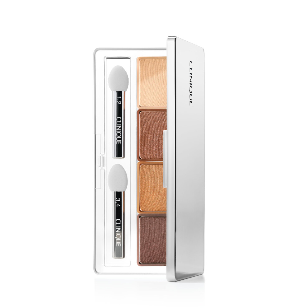 Clinique All About Shadow Quad | Long Lasting  Crease + Fade Resistant + Safe For Sensitive Eyes  Morning Java