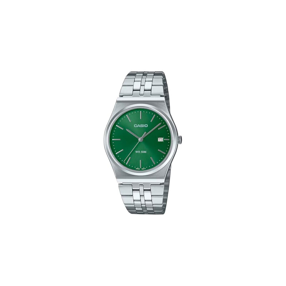 Casio Standard Analog Stainless Steel Green Dial Quartz MTP-B145D-3AV Unisex Watch