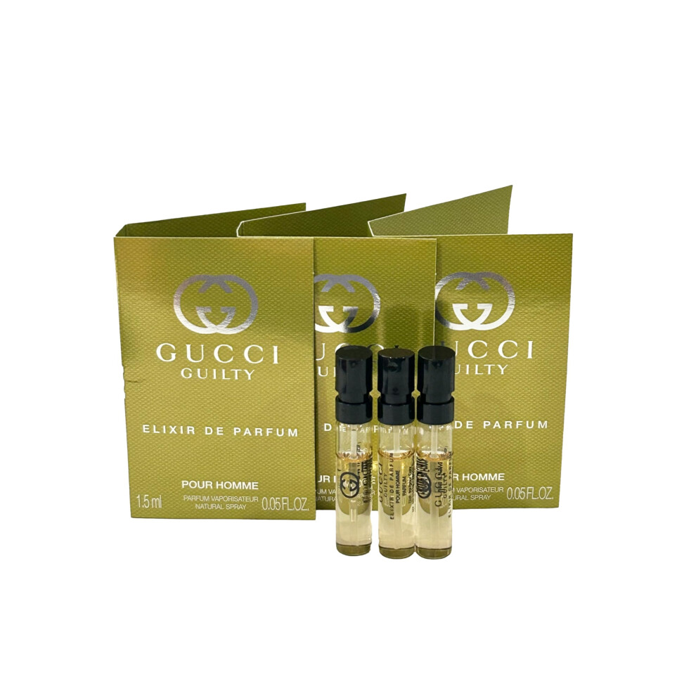 Gucci GUILTY MEN Elixir Sample Perfume 1.5 ml / 0.05 oz - set of 3 spray samples