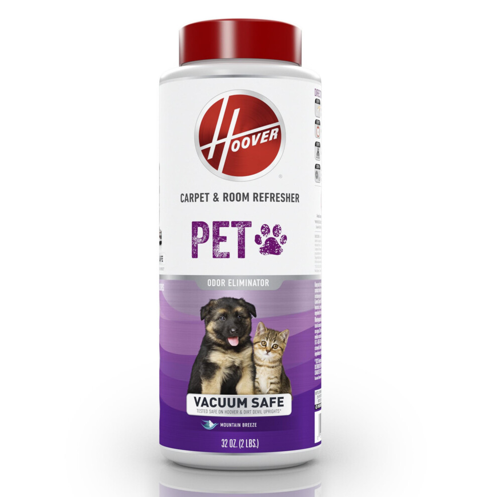 Hoover Pet Carpet and Room Refresher  32 oz  Carpet Powder  Pet Odor Remover  Mountain Breeze Scent  Vacuum Cleaner Safe  For Use on Carpets  Rugs  Co