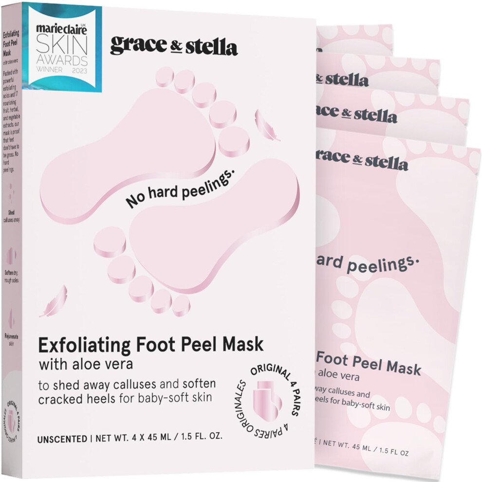 grace & stella Award-Winning Foot Peeling Mask - Foot Peel Masks with Aloe Vera- Moisturizing Foot Masks That Remove Dead Skin  Exfoliating Foot Mask-image-OPC-PGS7B5X-NEW