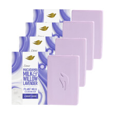 Dove Plant Milk Cleansing Bar Soap Macadamia Milk & Willow Lavender Serenity Seeker 4 Count fr mit Feuchtigkeit versorgte Haut Sanfter Reiniger
