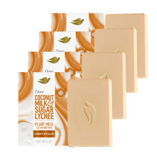 Dove Plant Milk tisztt szappan Kkusztej s Cukor Licsi Smooth Revitalizer 4 Szm hidratlt borre Gyengd tisztt Nem szulft tisztt vagy parab