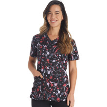 Dickies EDS Women Scrubs Top V-aukkoinen printti DK876 XS Drizzle Daze