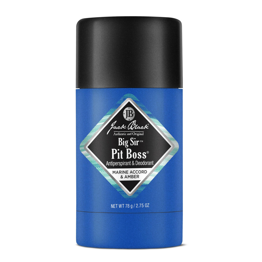 Jack Black Big Sir Pit Boss Mens Deodorant  2.75 oz. - Mens Stick Deodorant  Antiperspirant for Men  Maximum Odor & Sweat Control  Long-Lasting Protec