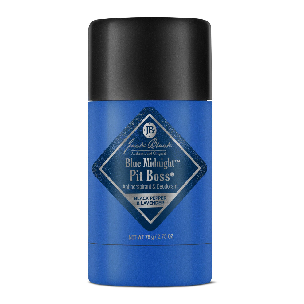 Jack Black Blue Midnight Pit Boss Mens Deodorant  2.75 oz. - Mens Stick Deodorant  Antiperspirant for Men  Maximum Odor & Sweat Control  Long-Lasting