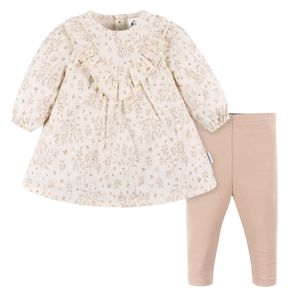 Gerber Baby Girls' 2-Piece Dress & Legging Set  Woodland  24 Months